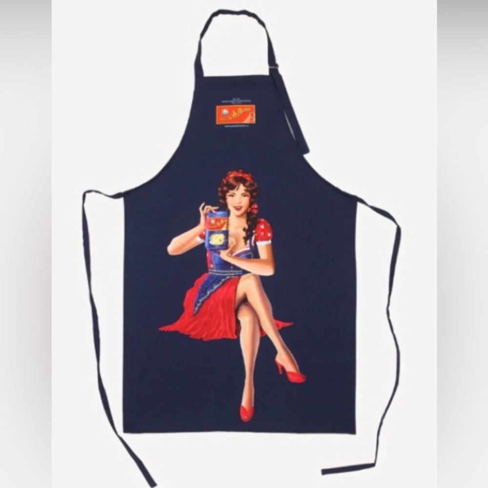 🎁Boutique New In Package Pinup Pasta Di martino Navy Apron Made in Italy-O/S